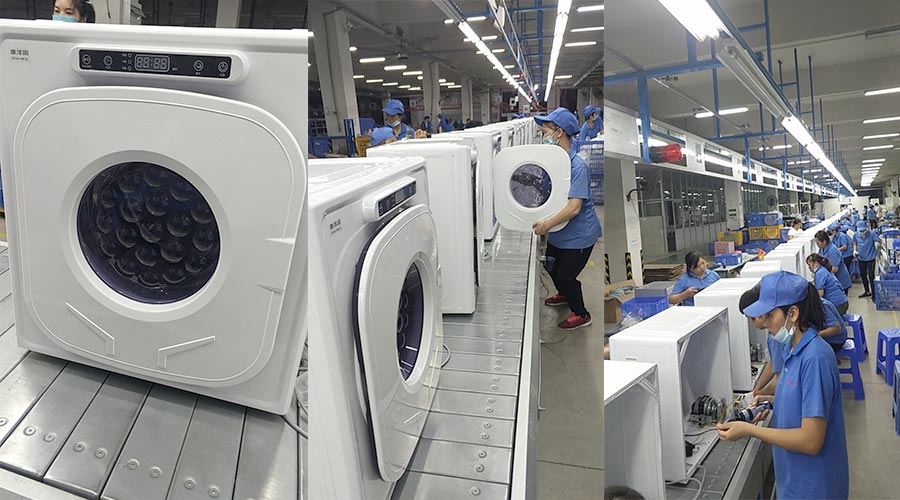 現(xiàn)場圖示！家用干衣機(jī)工廠生產(chǎn)線組成